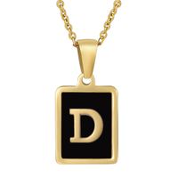 Fashion Letter Square Stainless Steel Titanium Steel Plating Pendant Necklace 1 Piece sku image 4