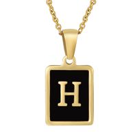 Fashion Letter Square Stainless Steel Titanium Steel Plating Pendant Necklace 1 Piece sku image 8