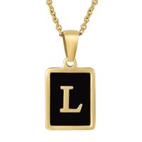 Fashion Letter Square Stainless Steel Titanium Steel Plating Pendant Necklace 1 Piece sku image 11