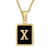 Fashion Letter Square Stainless Steel Titanium Steel Plating Pendant Necklace 1 Piece sku image 22