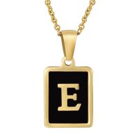 Fashion Letter Square Stainless Steel Titanium Steel Plating Pendant Necklace 1 Piece sku image 5