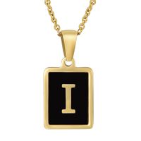 Fashion Letter Square Stainless Steel Titanium Steel Plating Pendant Necklace 1 Piece sku image 27
