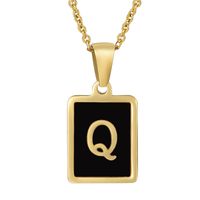 Fashion Letter Square Stainless Steel Titanium Steel Plating Pendant Necklace 1 Piece sku image 16