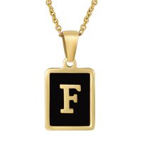 Fashion Letter Square Stainless Steel Titanium Steel Plating Pendant Necklace 1 Piece sku image 6