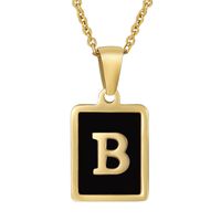 Fashion Letter Square Stainless Steel Titanium Steel Plating Pendant Necklace 1 Piece sku image 2