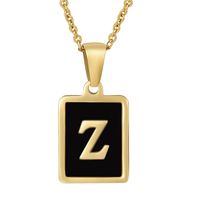 Fashion Letter Square Stainless Steel Titanium Steel Plating Pendant Necklace 1 Piece sku image 24