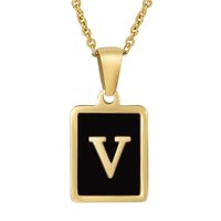 Fashion Letter Square Stainless Steel Titanium Steel Plating Pendant Necklace 1 Piece main image 2
