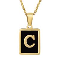Fashion Letter Square Stainless Steel Titanium Steel Plating Pendant Necklace 1 Piece sku image 3