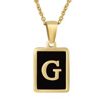 Fashion Letter Square Stainless Steel Titanium Steel Plating Pendant Necklace 1 Piece sku image 7