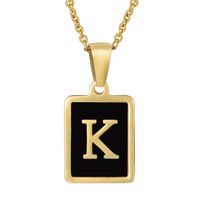 Fashion Letter Square Stainless Steel Titanium Steel Plating Pendant Necklace 1 Piece sku image 10