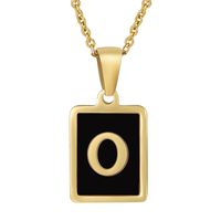 Fashion Letter Square Stainless Steel Titanium Steel Plating Pendant Necklace 1 Piece sku image 14