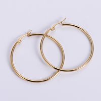 1 Pair Exaggerated Round Plating Stainless Steel Hoop Earrings main image 2