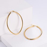 1 Pair Fashion Round Plating Stainless Steel Hoop Earrings sku image 1