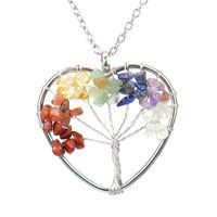 Fashion Tree Heart Shape Artificial Crystal Copper Beaded Hollow Out Pendant Necklace 1 Piece sku image 1