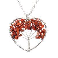 Fashion Tree Heart Shape Artificial Crystal Copper Beaded Hollow Out Pendant Necklace 1 Piece sku image 6