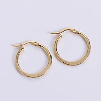 1 Pair Simple Style Solid Color Plating Stainless Steel Hoop Earrings main image 3