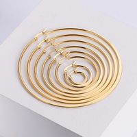 1 Pair Simple Style Solid Color Plating Stainless Steel Hoop Earrings main image 4