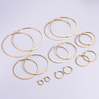 1 Pair Simple Style Solid Color Plating Stainless Steel Hoop Earrings sku image 7