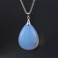 Fashion Water Droplets Natural Stone Handmade Pendant Necklace 1 Piece sku image 5