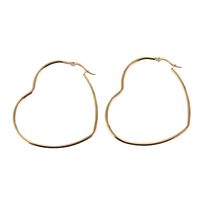 1 Pair Fashion Heart Shape Plating Titanium Steel Hoop Earrings main image 3