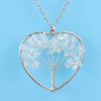 Fashion Tree Heart Shape Artificial Crystal Copper Beaded Hollow Out Pendant Necklace 1 Piece sku image 7