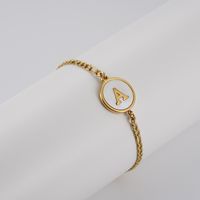 Fashion Letter Stainless Steel Plating Inlay Shell Bracelets 1 Piece sku image 1