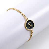 Fashion Letter Stainless Steel Plating Inlay Shell Bracelets 1 Piece sku image 50