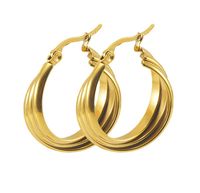 Fashion Round Titanium Steel Plating Hoop Earrings 1 Pair main image 5
