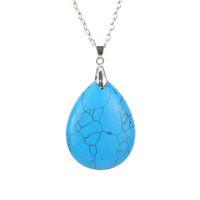 Fashion Water Droplets Natural Stone Handmade Pendant Necklace 1 Piece sku image 6