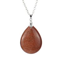 Fashion Water Droplets Natural Stone Handmade Pendant Necklace 1 Piece sku image 2
