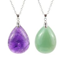Fashion Water Droplets Natural Stone Handmade Pendant Necklace 1 Piece main image 3