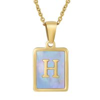 Fashion Letter Stainless Steel Plating Inlay Shell Pendant Necklace 1 Piece sku image 60