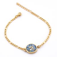 Fashion Letter Stainless Steel Plating Inlay Shell Bracelets 1 Piece main image 2