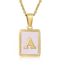 Fashion Letter Stainless Steel Plating Inlay Shell Pendant Necklace 1 Piece sku image 1