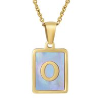 Fashion Letter Stainless Steel Plating Inlay Shell Pendant Necklace 1 Piece sku image 67