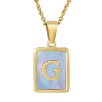 Fashion Letter Stainless Steel Plating Inlay Shell Pendant Necklace 1 Piece sku image 59