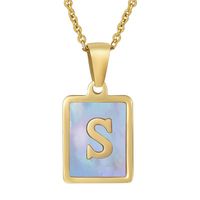 Fashion Letter Stainless Steel Plating Inlay Shell Pendant Necklace 1 Piece sku image 71