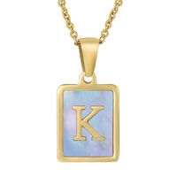 Fashion Letter Stainless Steel Plating Inlay Shell Pendant Necklace 1 Piece sku image 63