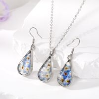 Simple Style Water Droplets Flower Resin Enamel Women's Earrings Necklace main image 5