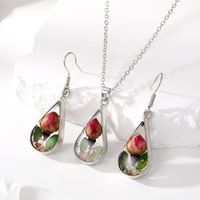 Simple Style Water Droplets Flower Resin Enamel Women's Earrings Necklace main image 2