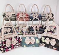 Mujeres Pequeña Todas Las Temporadas Lienzo Flor Moda Forma De Bola De Masa Hervida Cremallera Bolso main image 5