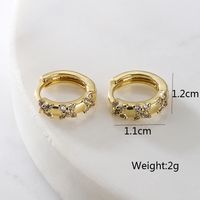 Fashion Geometric Butterfly Copper Gold Plated Zircon Hoop Earrings 1 Pair main image 2