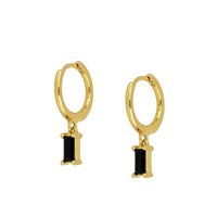 Mode Rectangle Le Cuivre Incruster Zircon Boucles D'oreilles 1 Paire sku image 4