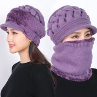 Women's Simple Style Solid Color Braid Wool Cap main image 2