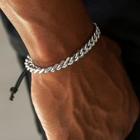 Hip-hop Geometric Stainless Steel Plating Men's Bracelets 1 Piece main image 8