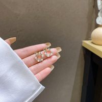Sweet Star Flower Bow Knot Alloy Inlay Artificial Pearls Rhinestones Women's Earrings 1 Pair sku image 7