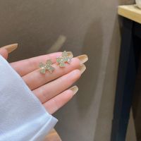 Sweet Star Flower Bow Knot Alloy Inlay Artificial Pearls Rhinestones Women's Earrings 1 Pair sku image 13