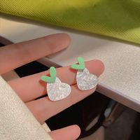Sweet Heart Shape Flower Alloy Rhinestones Women's Drop Earrings 1 Pair sku image 1