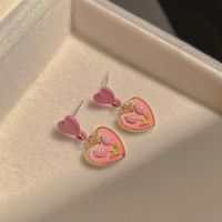 Sweet Heart Shape Flower Alloy Rhinestones Women's Drop Earrings 1 Pair sku image 20