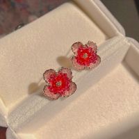 Sweet Heart Shape Flower Alloy Rhinestones Women's Drop Earrings 1 Pair sku image 23